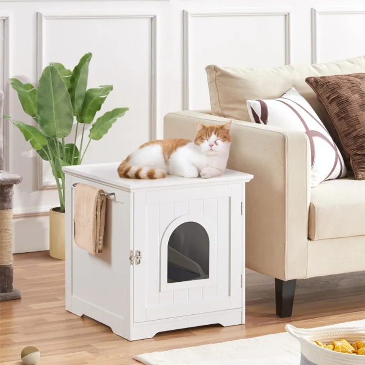 Contenitore per lettiera per gatti a casa lettiera nascosta armadietto per mobili tavolino da casa per gatti