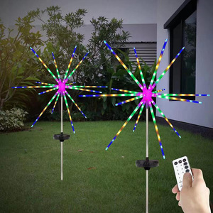 Luces decorativas navideñas alimentadas por energía solar y batería, luces de fuegos artificiales, luces LED de cadena Starburst con control remoto - Product Image 5