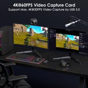 Tarjetas de captura de vídeo HDMI con bucle para transmisión OBS/ POTPLAYER con entrada micpohone 4K @ 60Hz USB 3,0 Tarjeta de captura de vídeo - Product Image 4