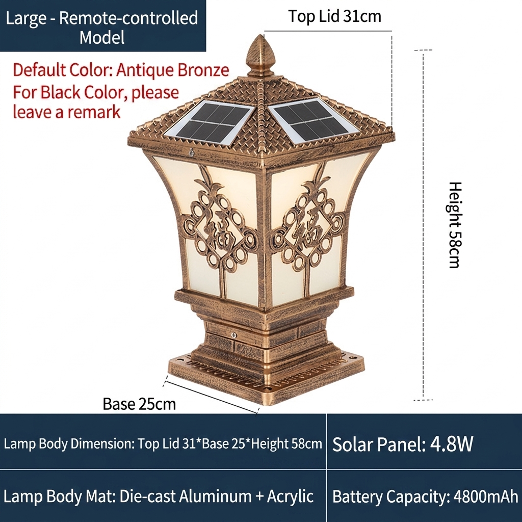 Style solaire de grande taille