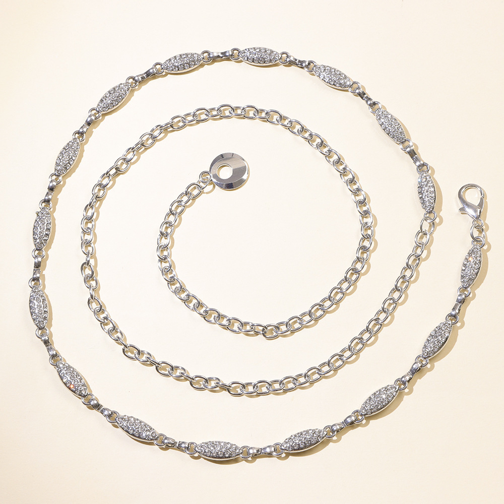 Chaîne de taille en argent avec diamants complets