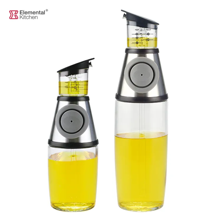 Dispensador de azeite de cozinha com frasco de vinagre e óleo de cozinha em vidro personalizado com tamanho de 250ml e 500ml para cozinha