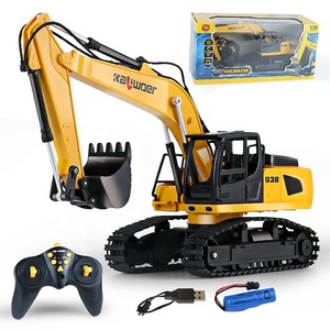 لعبة حفارة طراز Huina من KALIWO بجهاز تحكم عن بعد 9 قنوات بمقياس 1:24، جرافة من السبائك مع حفر واقعي وأضواء LED وأصوات وبطارية 3.7 فولت - Product Image 6