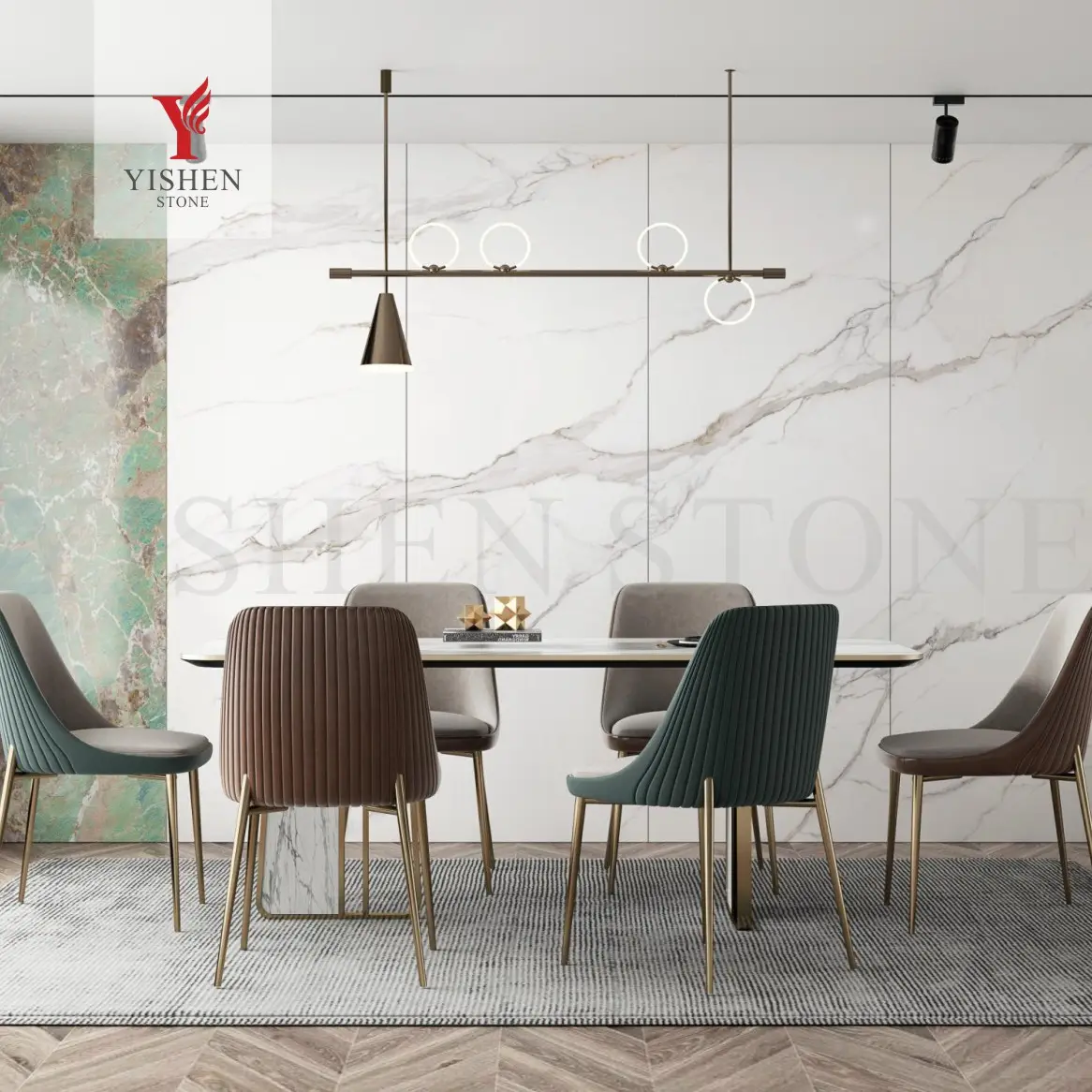 Design moderno pietra di marmo artificiale Pegmatite collezione grande lastra sottile cucina tavolo da pranzo piano di lavoro sinterizzato parete pannelli