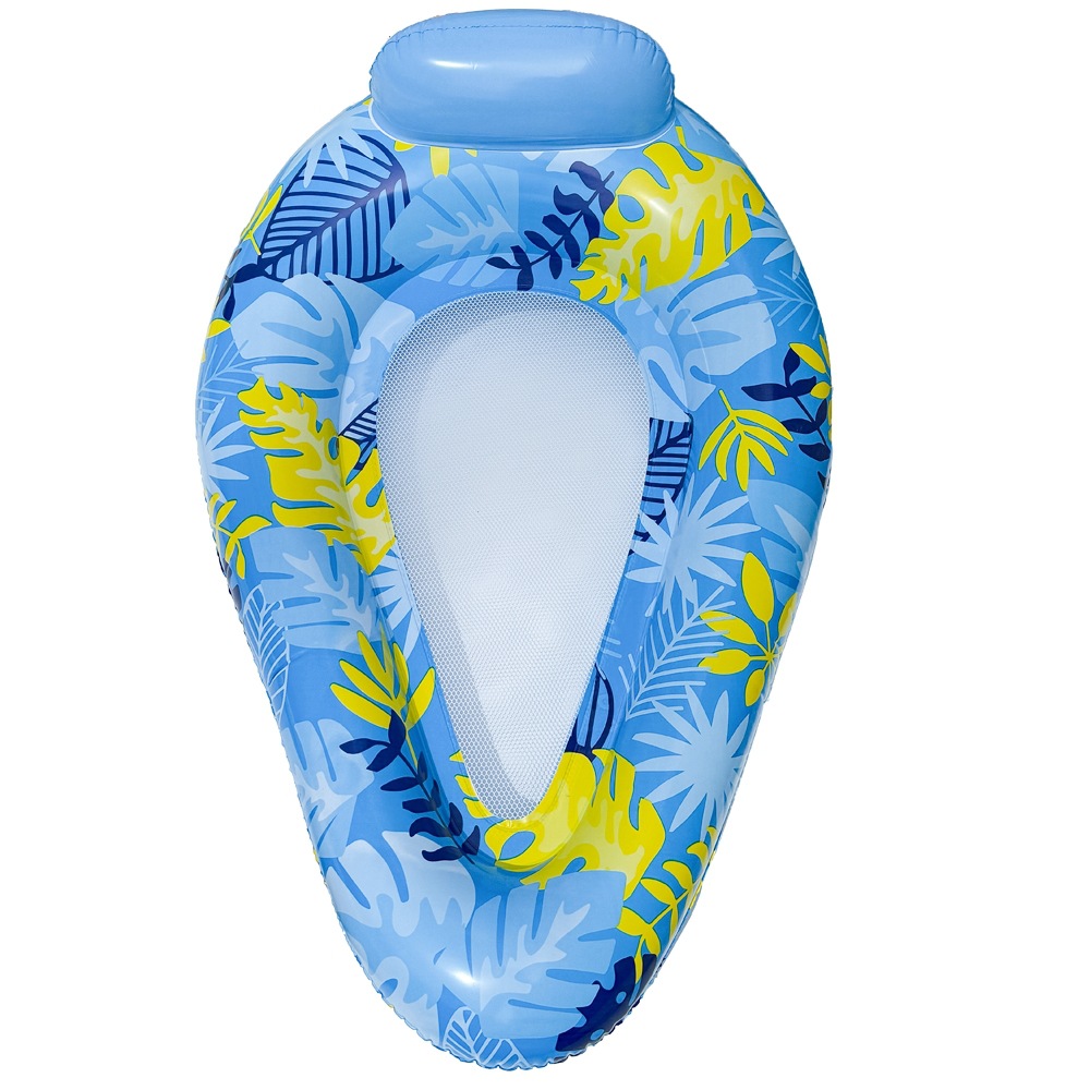 Teardrop-shaped Blue Leaf Recliner - Bagged