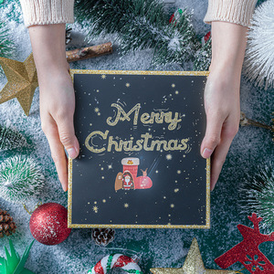 Toptan özel tasarım baskı logosu noel elma büyük termos bardak eşarp hediye ambalaj kapaklı kutu