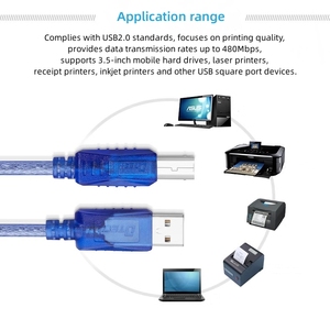 DTECH CU0093 1.8M tak ve çalıştır bilgisayar yazıcı için USB 2.0 AM BM veri kablosu - Product Image 5
