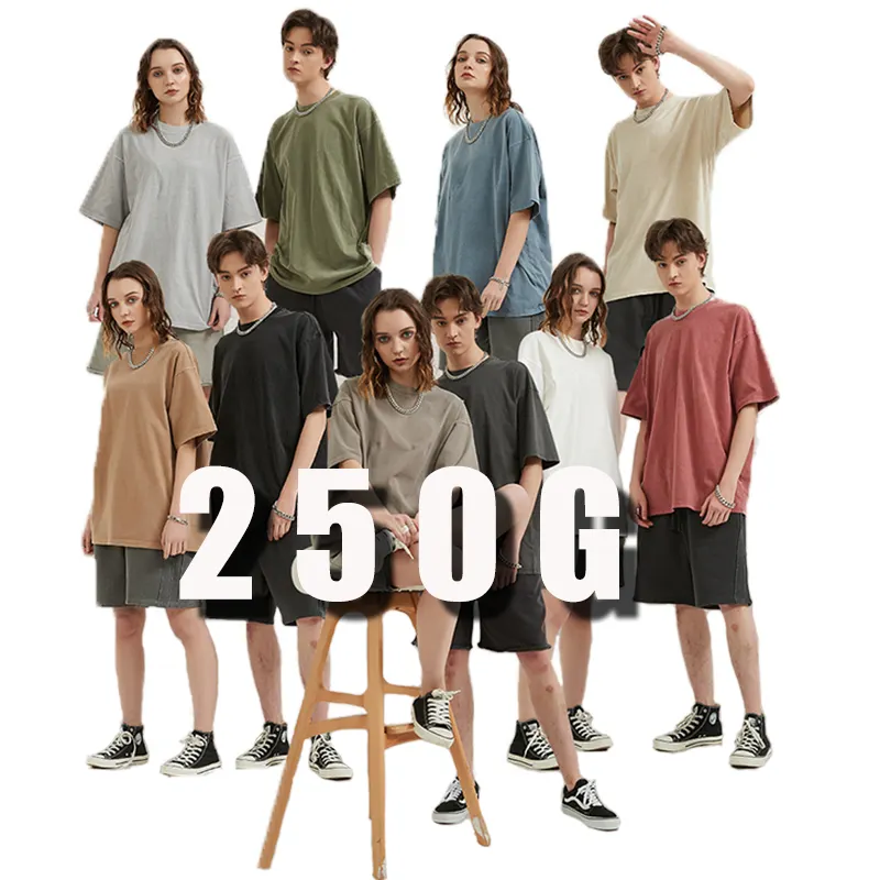 High Quality 200 Gsm 100% Cotton Oversized Printed Plain Tee Shits Men Plus Size Men's Custom Shaka Heavyweight T Shirt