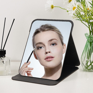 厂家直销皮框紧凑型便携式桌面化妆镜可调美容化妆镜 - Product Image 6