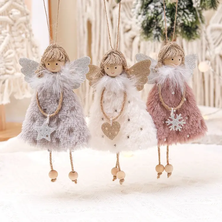 Noel süslemeleri melek kız bebek asılı kolye noel ağacı kolye festivali düğün Xmas süsler