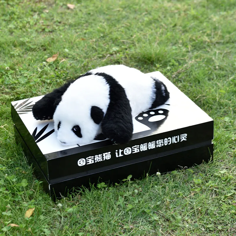 Panda Toy Panda Cartoons Personalizados Animais De Pelúcia De Pelúcia, Pandas Bonitos, Real Decoração De Pele De Carneiro Urso Unisex 1 Pcs