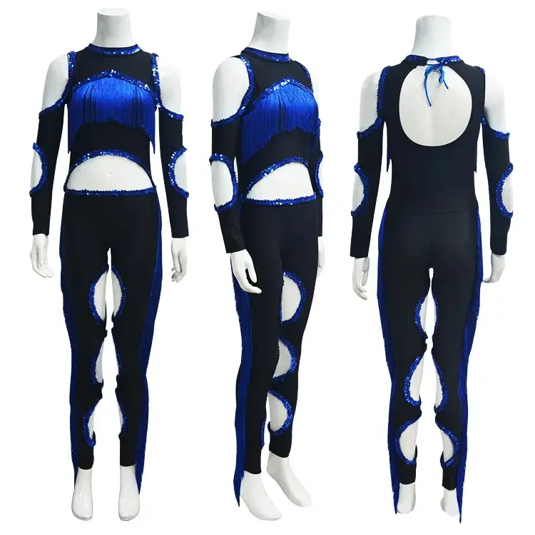 Oem hip hop jazz latino Bead palco leotards Unitard desempenho desgaste Rhinestone Trajes de Dança futurista roupas Para o Menino homens