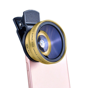 高品質2in1電話レンズキット0.45x超広角および12.5xマイクロHDカメラレンズユニバーサルforiPhone for Huawei - Product Image 1