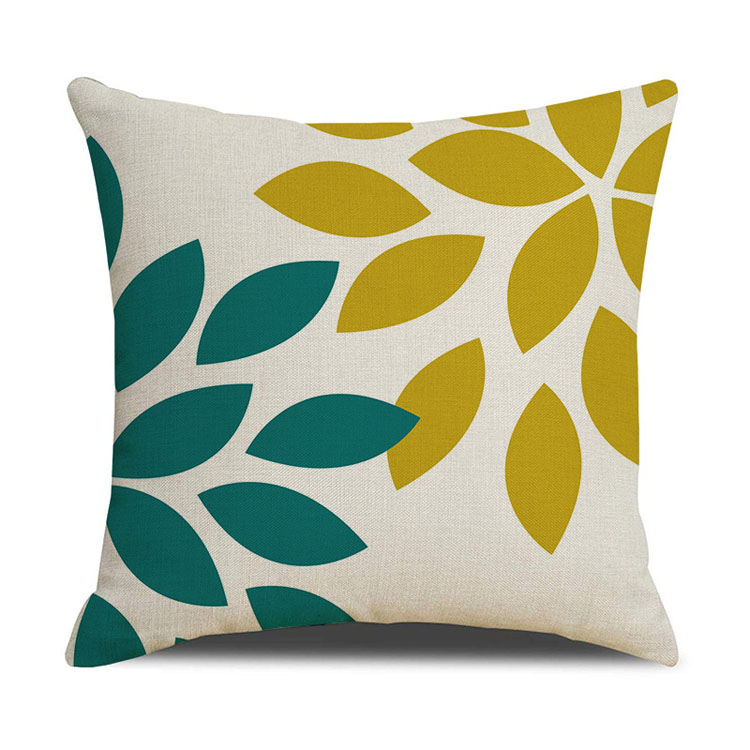 OEM Service Solid Color Custom Geometric Pattern Linen Pillow Cover Digital Printing Pillow Cushion Cover