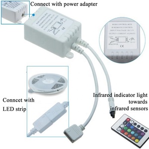 Controller Led DC12V 24 tasti LED IR RGB Controller box IR Remote Dimmer per luci di striscia LED RGB 3528 5050