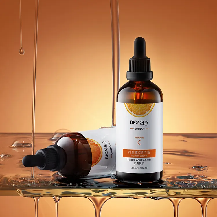 OEM BIOAQUA serum Kulit wajah, label pribadi vitamin c kustom anti jerawat penuaan melembabkan niacinamide