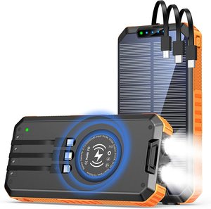 Impermeable 30000mAh qc3.0 Paquete de batería externa Tipo C Salida de entrada Dual Super Bright Flash Cargador Solar portátil banco de energía - Product Image 1