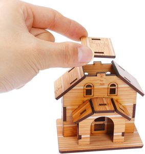 3D ahşap bulmaca Mini DIY Model ev kiti eğitici oyuncaklar bilmecenin çocuklar ve yetişkin için hediye