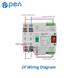 Açık elektrikli 63A 2P DIN ray çift güç ATS çift güç otomatik Transfer anahtarı - Product Image 4