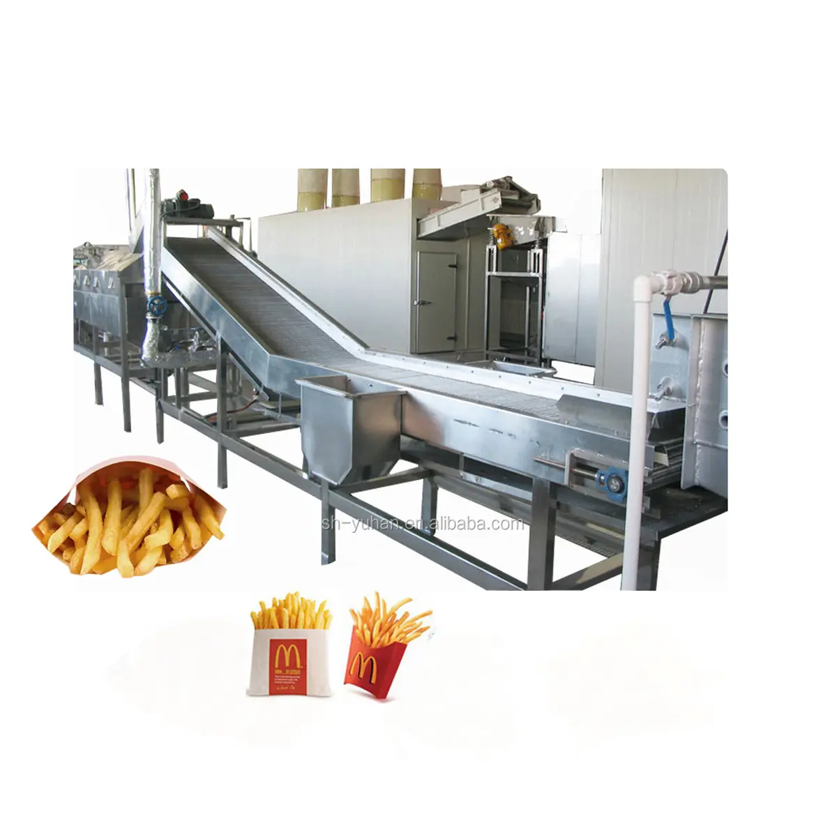 Заводская цена, Оборудование Для Производства Картофельных палочек, линия по производству картофеля фри, оборудование для производства закусок, Шанхай