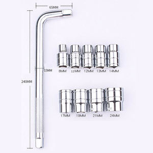 Evrensel 10 adet ekipman aletler el aletleri L kolu ile lokma anahtar Set 1/2 standart yuva araba tamir araçları kiti - Product Image 3