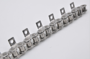 SS06B/08B/10B/12B/20B/<span class=keywords><strong>24B</strong></span>/28B/32Bステンレス鋼ショートピッチコンベヤチェーン付きアタッチメントA-1 & K-1とスプロケット付きスチール