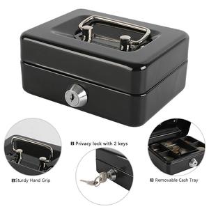 取り外し可能なコイントレイとキーロック付きスチールミニキャッシュボックス - Product Image 2