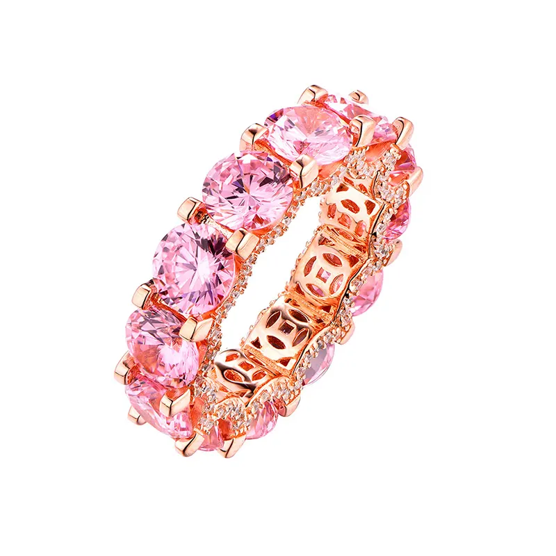 2024 YH gioielli all'ingrosso di moda rosa diamante quadrato zircone rubino gioielli da donna anelli di gioielli da dito