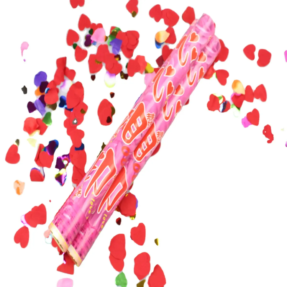 28cm di fabbrica coriandoli rosa festa e maniglia girata amore spara vibrante cannone confetti matrimonio colorato