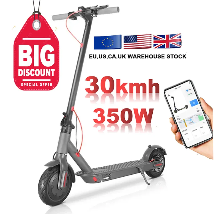 Trottinette électrique pliable avec moteur de 350W, trottinettes électriques m365 de 8.5 pouces, escooter pliable pour adultes, vente en gros en entrepôt européen