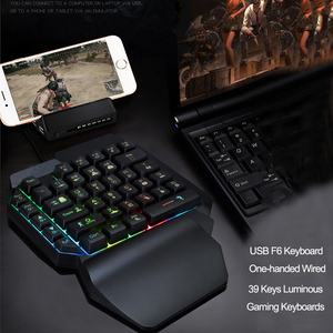 Teclado con cable USB F6 de 39 teclas, teclado ergonómico colorido RGB para juegos, una mano para jugadores, tableta, PC, portátil, F6 - Product Image 2