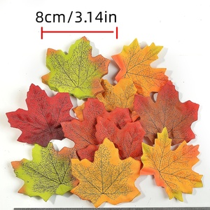 ใบเมเปิ้ลประดิษฐ์หลากสี100ชิ้นสำหรับตกแต่งฤดูใบไม้ร่วงแบบ DIY - Product Image 4