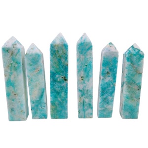 Natural Crystal Quartz Polished Healing <strong>Big</strong> Tower Chrysocolla Points Wand - Product Image 2