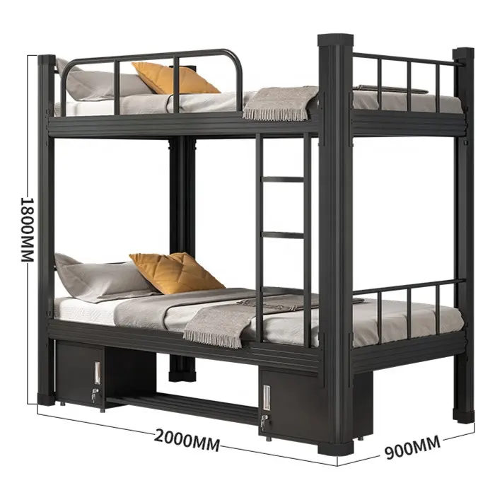 Фабричная двухъярусная кровать для детей, используется в гостиницах, школьная мебель, металлическая двухъярусная кровать для взрослых с небольшим шкафом, Дубай