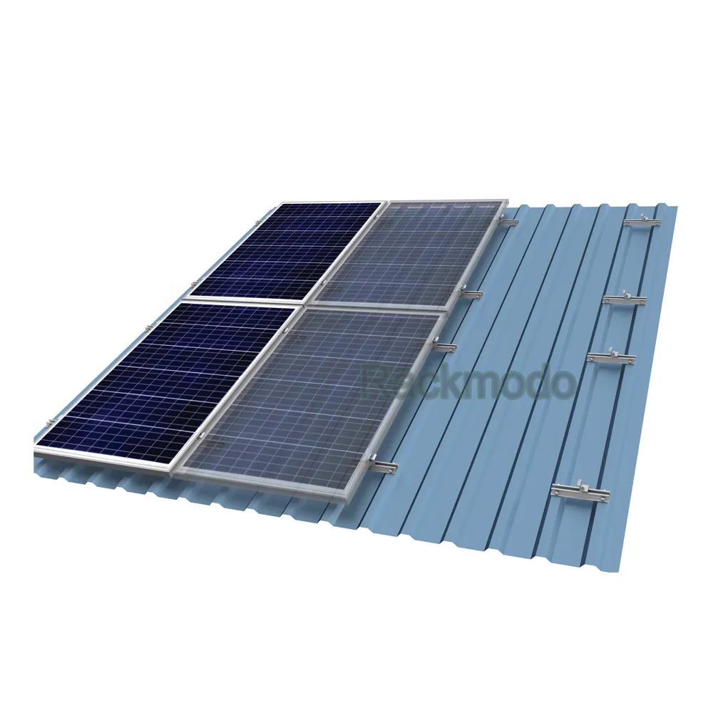 Panel Pv pendek sistem pemasangan atap tanpa tepian rel Mini surya