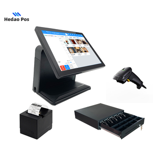 Dual 15.6 Inch Touch Screen Pos System <strong>Windows</strong> Pos <strong>Computer</strong> for Point of Sale Cash Register Terminal - Product Image 1