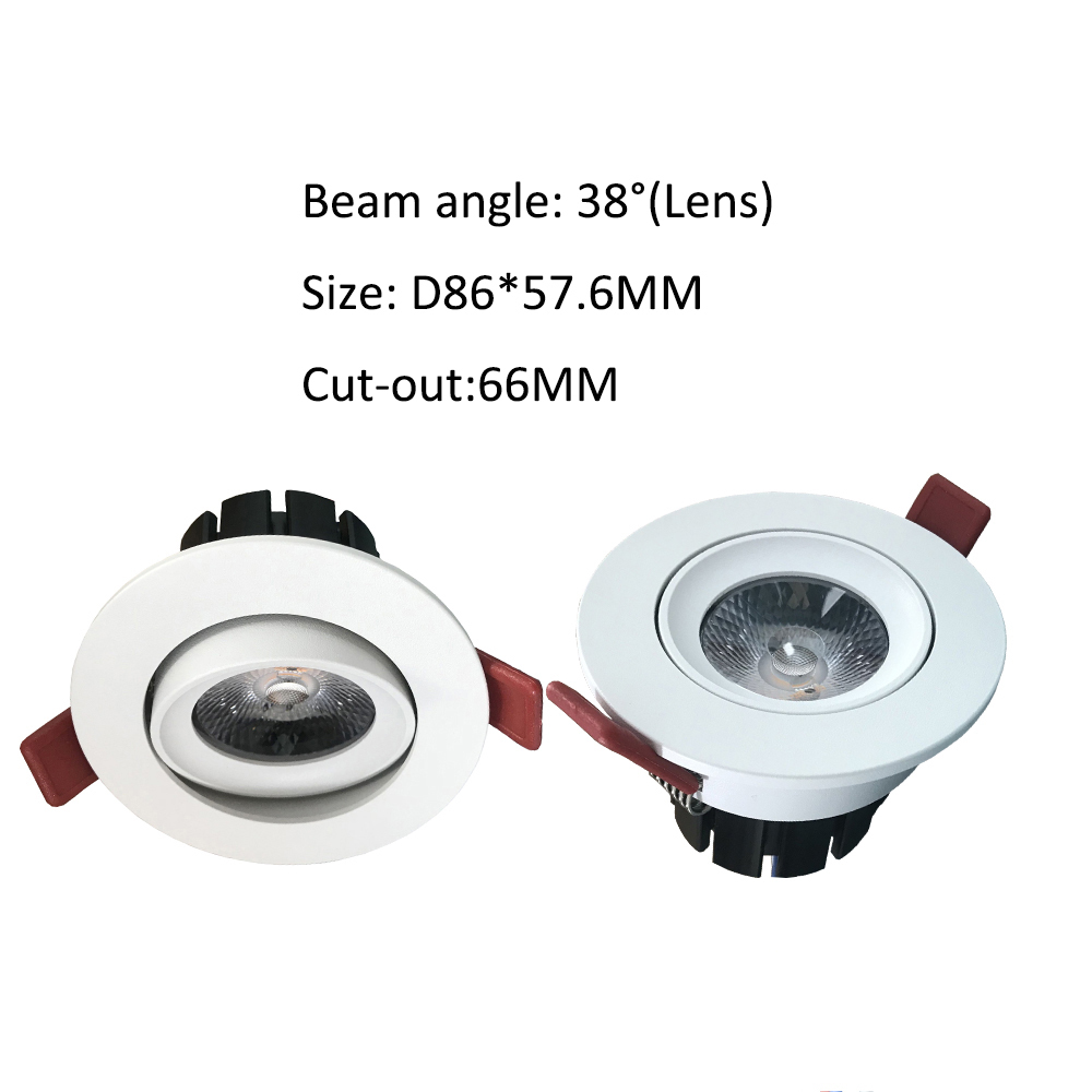 White( IP44/38° Lens/Cutout:66MM)