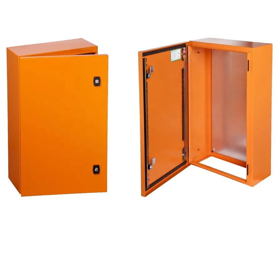 Porta singola Montaggio A Parete 600w x 800h x 200d Arancione di colore esterno in alluminio ferro metro scatola elettrica armadio