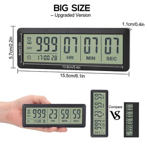 J & R Timer conto alla rovescia da tavolo Display giorno ora minuto secondo 999 giorni Timer orologio con magnete - Product Image 4