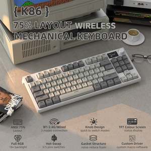Teclado mecánico inalámbrico ATTACK SHARK K86, retroiluminación RGB programable, Teclado mecánico inalámbrico 75% con color TFT - Product Image 4