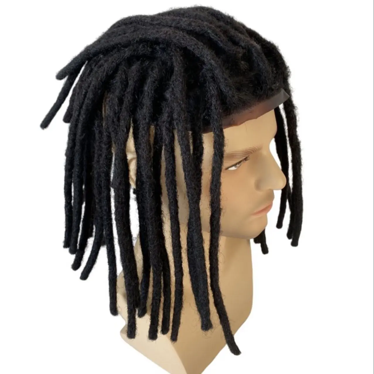 Nuevo diseño 8x10 reemplazo de cabello base de piel 100% tupés de rastas de cabello humano para hombres negros