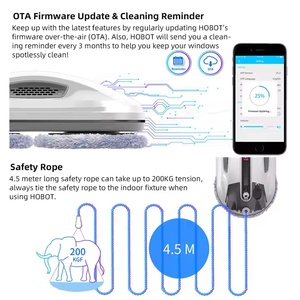 New Hobot <strong>R3</strong> Window Cleaning Robot Smart Phone APP WiFi Wireless <strong>Remote</strong> Control Automatic Window Vacuum Robot with Ultra Spray - Product Image 2