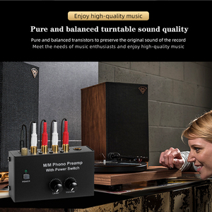 PP500 <strong>4</strong> Channel Phono Preamplifier with Level Volume Control, RCA <strong>Input</strong> and <strong>Output</strong>, <strong>1</strong>/<strong>4</strong>&quot; TRS <strong>Output</strong> for Vinyl Record Player