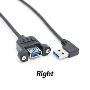 批发面板安装5gbps角度90度弯头USB 3.0 a型公母延长线，带耳螺钉锁定 - Product Image 4