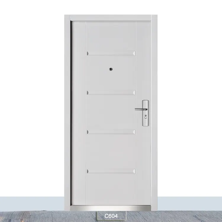 أبيض اللون الحديثة تصميم المنزل الديكور الخارجي الصلب الباب الداخلية نمط باب أمريكي