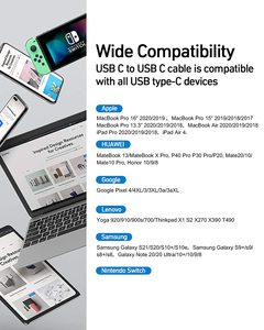 Wholesale High Quality <strong>Cable</strong> Data Fast Speed Long Nylon Braided 100w Usb C to C <strong>Cable</strong> - Product Image 4