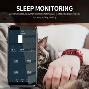 智能手表男士健身跟踪器信息推送心率监视器时钟智能手表女士安卓触摸屏内置闪光灯 - Product Image 6