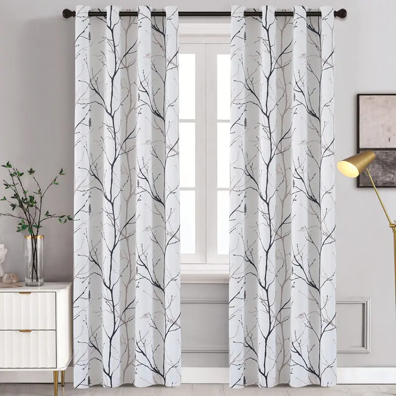 Phòng khách màn Curtain-gợn sóng dòng thiết kế giảm tiếng ồn Cách nhiệt in màn rèm