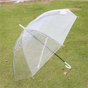 透明雨伞防风强力8肋长柄女士雨伞多色半自动大伞 - Product Image 5