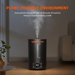 湿度計付き6L植物加湿器クールミストトップフィル超音波加湿器スパイダーファーマー